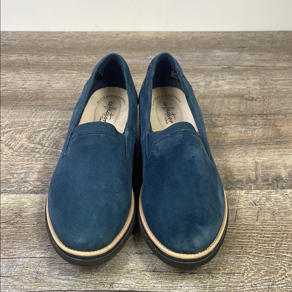 Clarks® Zylah Sky Women's Suede Shoes Size 9.5